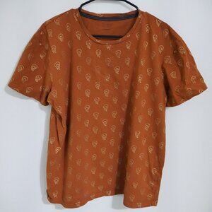 Triumph Over Tragedy Men's Large Orange Smiley Face Standard Fit T-Shirt